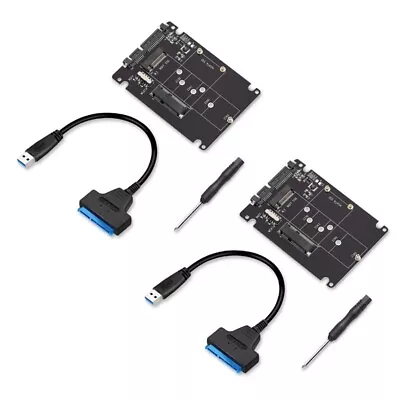 2X M.2 NGFF Or MSATA To SATA 3.0 Adapter USB 3.0 To 2.5 SATA Hard Disk 2 In 1 C • $23.99