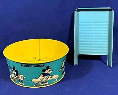 MICKEY MOUSE Ohio Art - TIN TOY WASH TUB AND SCRUB BOARD - LITHO Disney MINNIE • $269.95