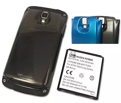 Mugen Power Extended Life Battery 5500mAh&Door For Samsung Galaxy S4 Active AT&T • $24.95