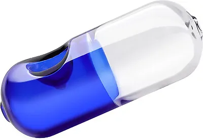 Blue And Clear Pill Mini Glass Smoking Tobacco Pipe Hookah USA Fast Free Ship • $16.99
