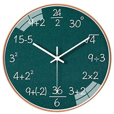 Silent Math Wall Clock With Quality Quartz Movement • $31.63