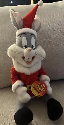 Vintage 1999 Looney Tuned Bugs Bunny Xmas LARGE Plush With Tags • $15.20