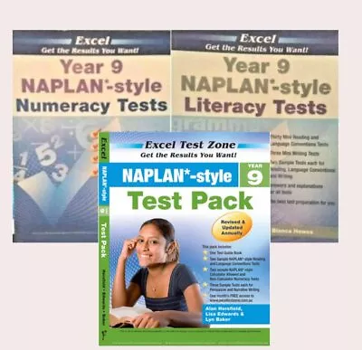 Excel NAPLAN Style Tests -Year 9 - Literacy Numeracy Or Test Pack FREE POSTAGE • $17.10