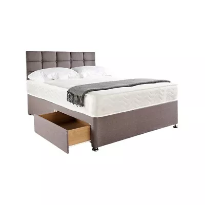 New Lockwood Divan Bed + Headboard Options + Memory Mattress + Storage Options • £229.99