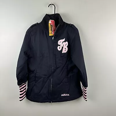 Vintage T Birds Jacket Size Womens Med Stall & Dean Roller Rink Coat Black Pink • $129.99