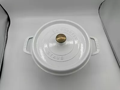 Vintage La Cocotte Staub Enameled Cast-Iron 4.5-qt Round Dutch Oven • $145.91