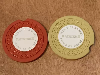 Lot Of 2 Casino Chips From Prince Rainier III Of Monaco - Rare Chips On X Mold ! • $99.95