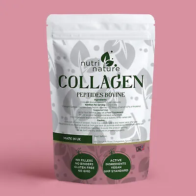 Collagen Peptides Bovine 1276mg Anti Ageing Hair Skin Nails Joints Recovery • £3.49