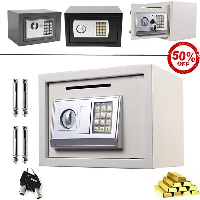 Wall Floor Mounted Security Safe Money Cash Deposit Box Office Home Safety Mini • £25.30