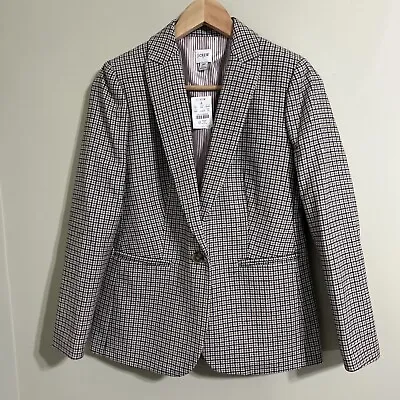 J Crew Women's Checkered One-Button Blazer 2p NWT • $49.99