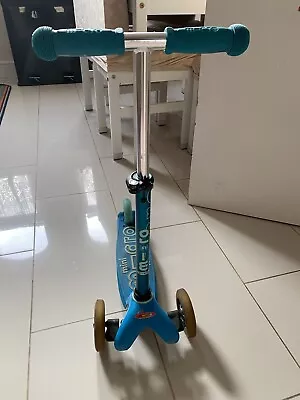 Micro Mini Scooter Aqua Blue Kid Child 3 Wheels 2-5 Years • £10