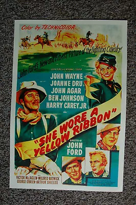 She Wore A Yellow Ribbon Lobby Card Movie Poster John Wayne John Ford • $4