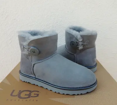 Ugg Geyser Mini Bailey Button Ii Metallic Sheepskin Boots Us 6/ Eur 37 ~ Nib • $99.95