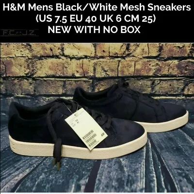 H&M Mens Dark Blue Velour Sneakers (US 8.5 EU 41 UK 7.5 CM 26)~NEW WITH NO BOX • $37.49