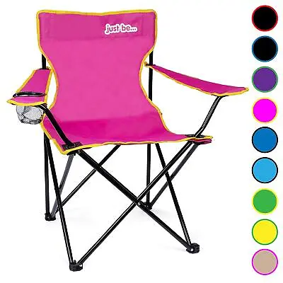 Folding Camping Chair Festival Garden Foldable Fold Up Seat Deck Just Be... • £14.99