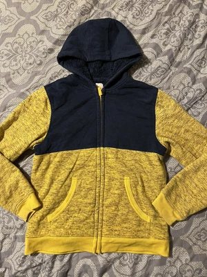 £9.71 • Buy Wonder Nation Boys XXL 18 Navy Blue & Yellow Hooded Faux Fur Lined Jacket Hoodie