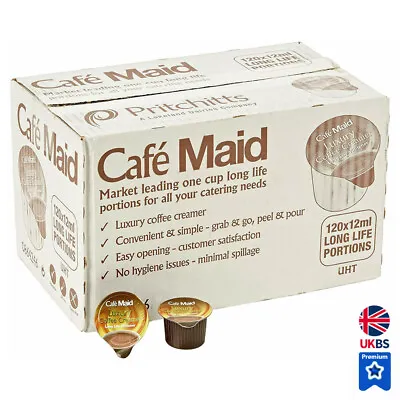 120 Cafe Maid Coffee Creamer Individual Portions Jiggers Pots Great BBE Dates • £13.49