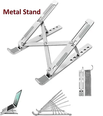 Adjustable Portable Folding Metallic Laptop Stand Desktop Office Macbook Holder  • £9.29