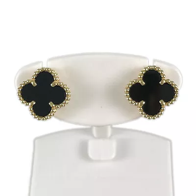 Van Cleef & Arpels Sweet Alhambra VCARA44900 Yellow Gold Onyx Earring • $2241