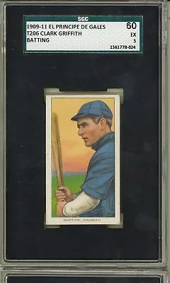 1909 T206 CLARK GRIFFITH Batting Cincinnati Reds HOF El Principal EPDG SGC 5 • $2000