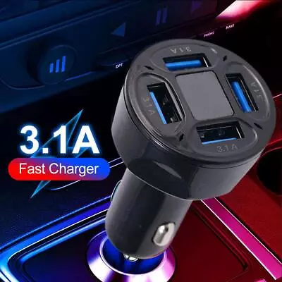 Fast Car Charger 4-Port USB For IPhone IPad Samsung Universal Socket Adapter • £3.34