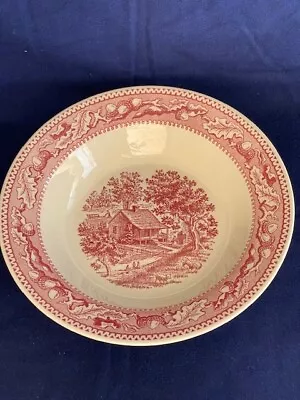 Royal (USA) Ironstone  Memory Lane  9  Vegetable/Pasta Serving Bowl Pink Red • $18.99