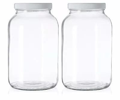 2 Pack - 1 Gallon Mason Jar - Glass Jar Wide Mouth With Airtight Lids • $29.99