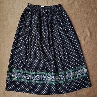 Vera Bradley Vintage Black Floral Print Maxi Skirt OS • $59