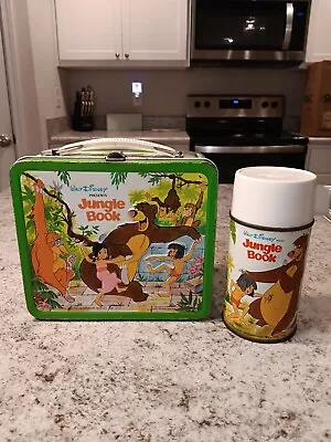 1968 Jungle Book Lunch Box & Thermos * Vintage * Lunchbox Tin Pail Kit • $99.99