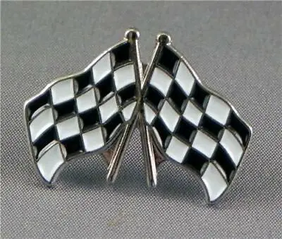 Chequered Flags Enamel Pin Badge - New • £3.69