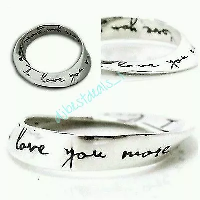 .925 Sterling Silver Pendant With  I Love You I Love You More Message Valentine • $21.99