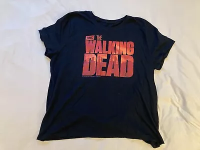 The Walking Dead Women’s XL Black T-Shirt Classic AMC TV Show 100% Cotton Top • $16.83