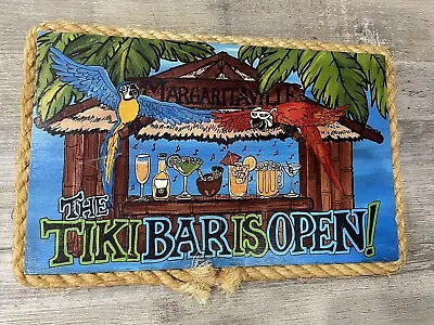 Hand Painted Margaritaville Tiki Bar Is Open Sign Parrot Jimmy Buffett Dock Line • $29.99