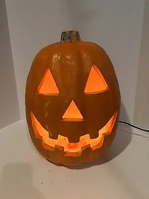 Vintage Halloween Light Up Foam Mold Pumpkin Jack O Lantern LARGE 16 TALL • $39.99