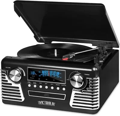 Victrola 50's Retro Bluetooth Record Player & Multimedia Center With Black  • $202.95