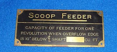 Vintage Brass Scoop Feeder Brass Sign • $15.99