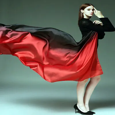 £10.68 • Buy  100*190cm Color Gradient Women Silk Scarf Shawl Belly Dance Waving Scarf Veil