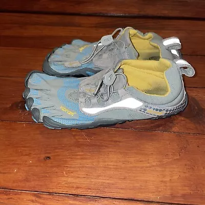 Vibram Five Fingers Women's Barefoot Shoes Size 36 Grey Blue Yellow US Size 5.5 • $23.20