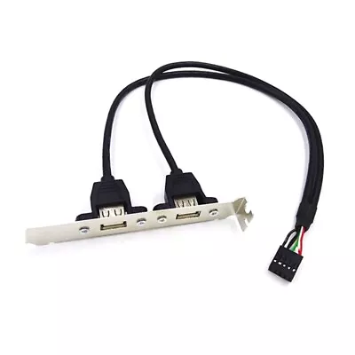 Motherboard USB 2.0 9 Pin To USB2.0 Baffle Adapter Cable USB2.0 Rear Panel • £5.99