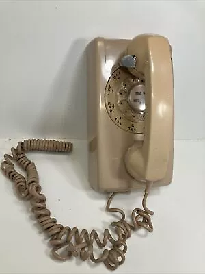 Vintage Bell System Western Electric Beige Rotary Dial Wall Telephone • $27.99