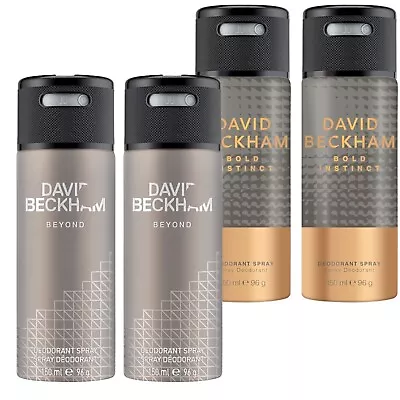 David Beckham Men's Deodorant Body Spray BOLD INSTINCT & BEYOND 150ml - 4 PACK • £18.99