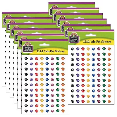 Teacher Created Resources Colorful Paw Prints Mini Stickers Valu-Pak Assorted • $32.56