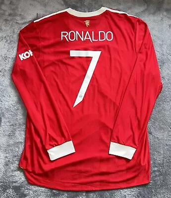 Manchester United 2021/2022 Player Issue Football Shirt Long Sleeve Ronaldo XL • £200