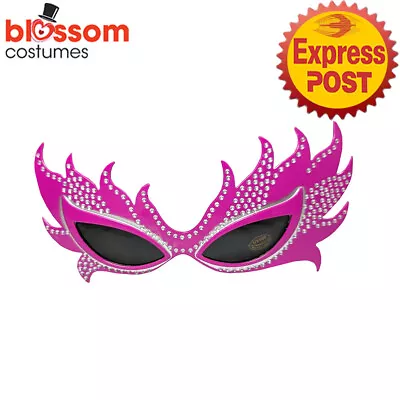 TM396 Pink Dame Edna Diamante Bling Cat Eye Sunglasses 80s 50s Costume Glasses • £7.75