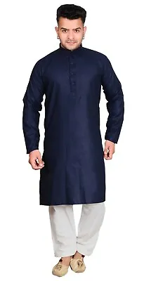 Men's Soft Cotton Simple Shalwar Kameez Kurta Sherwani Pyjama Suit 1867 UK • £38