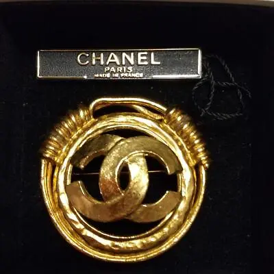 CHANEL 94P Vintage COCO Mark Brooch Gold Authentic New Unused From Japan • $1377.53
