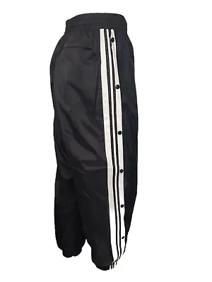 Mens Lined Windbreaker Track Sports Pants Ankle Zipper Tapered Fit Black XL NOS • $18.39