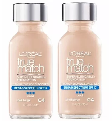 2 Pack-L'Oreal True Match Super-Blendable Makeup Foundation C4 Cool Shell Biege • $11.99