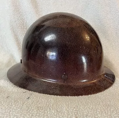 Vintage MSA Skullgard Brown Fiberglass Hard Hat Full Brim Hard Hat W/ Suspension • $40