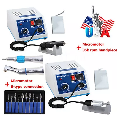 Dental Lab Marathon-III Electric Micromotor /Contra Angle Straight Handpiece Kit • $84.59